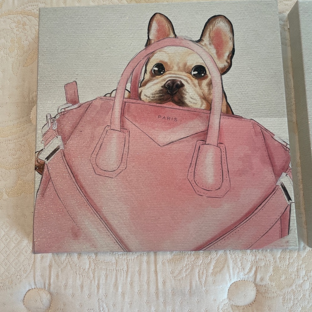 Canvas French Bulldog wall decor